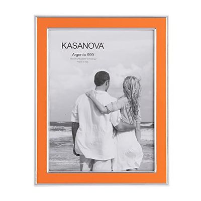 Cadre photo orange avec argent Miro Silver, photo 13 x 18 cm orange