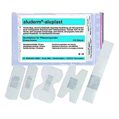 Söhngen Ricarica per dispenser di medicazioni aluderm (incl. 115 medicazioni aluderm-aluplast di varie dimensioni, pronto soccorso) 1009916