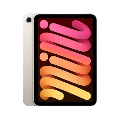 Apple iPad mini (A17 Pro): Wyświetlacz Liquid Retina 8,3 cala, 128 GB, Wi‑Fi 6E, przedni aparat 12 MP/tylny aparat 12 MP, Touch ID, bateria na cały dzień – księżycowa poświata