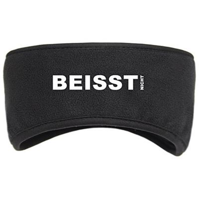 Geschenke mit Namen Headband does not bite, cuddly soft, black, made of anti-pilling microfleece inner lining and hemmed edge