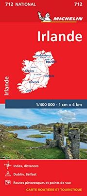 Michelin Wegenkaart 712 Ierland: Wegenkaart Schaal 1 : 400.000