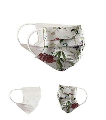 BaF Community-maskers Set van 2 stuks Unisex geïmproviseerd masker Omkeerbaar mondbeschermingsmasker Mond- en neusbescherming Omkeerbaar masker met motief katoen BCI Wasbaar