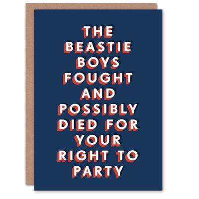 Artery8 Fought For Your Right To Party Funny Cheeky For Him Birthday Card