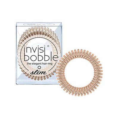 Invisibobble élastiques spirales bronze Slim x3 - Élastique en spirale pour femme et homme - Elastique invisible cheveux sans traces - Tenue forte