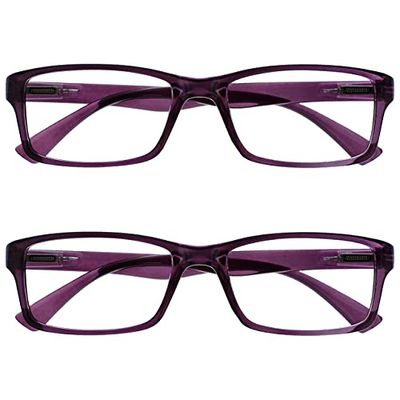 OPULIZE The Reading Glasses Company Purple Readers Value 2 Pack Mens Womens UVR2092P +2.50