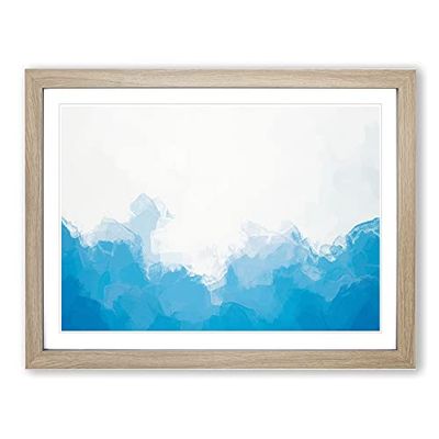 Divided In Abstract Modern Art Framed Wall Art Print, Ready to Hang Picture for Living Room Bedroom Home Office Décor, Oak A2 (64 x 46 cm)