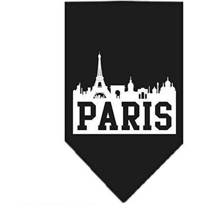 Mirage Paris Skyline Screen Print Bandana, Large, Black