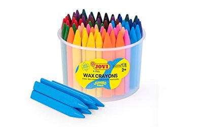 Jovi - Crayons Jumbo Easy Grip, Pot de 72 Crayons triangulaires, Couleurs Assorties, Super résistant et performant, sans Gluten (973/72)