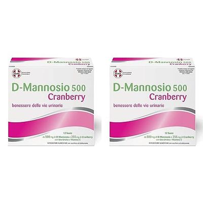 Matt, D-Mannosio 500 Cranberry, Integratore Alimentare per il Benessere delle Vie Urinarie con D-Mannosio, Cranberry, Uva Ursina e Vitamina C, Confezione da 24 Bustine