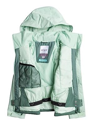 Roxy Gratuito Jet Block Girl JK Tuta da Neve, Cammeo Verde, 12 Bambine e Ragazze