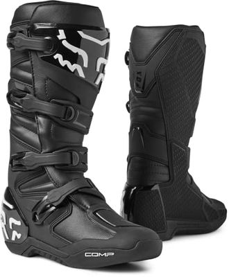 FOX RACING Comp Motorlaarzen voor volwassenen, uniseks, zwart, 43 EU, Zwart, 43 EU