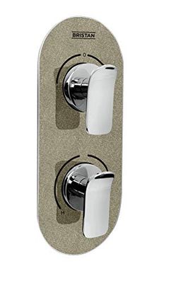 Bristan MALP SHCDIV CS Metallix Alp - Válvula de control doble oculta y desviador de champán, cromo/champán