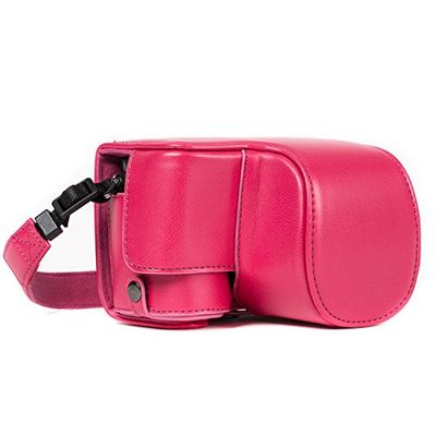 MegaGear MG1234 Ever Ready - Capa de couro com correia para câmara Sony Alpha A6500, cor rosa