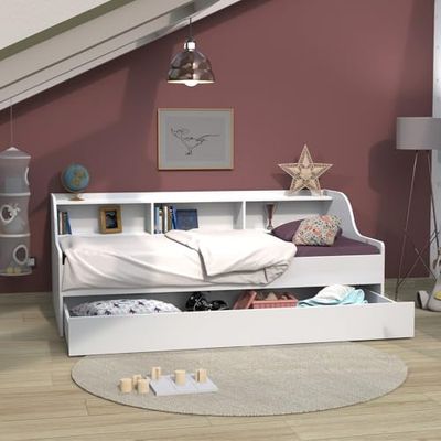 WEBER INDUSTRIES 22729 Palmeira cama painel de partículas 197,6 x 116 x 75 cm, cor branca