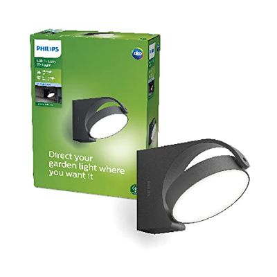 Philips LED Mimosa, Lampada da Parete LED da Esterni, Luce Bianca Fredda, Testa Orientabile, IP44, 7W