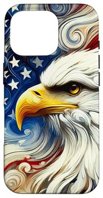 Patriottico Aquila calva con bandiera americana arte astratta Custodia per iPhone 16 Pro