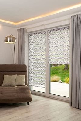 K-home® Klemmfix Madrid - Estor Doble sin Agujeros, diseño de Piedra Topo, 80 x 150 cm