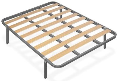 habithor - Somier de Láminas de Chopo con Estructura de Acero y Patas Incluidas | Medida: 120x200 cm | Altura 28 cm | Refuerzo Central | Fabricado en España