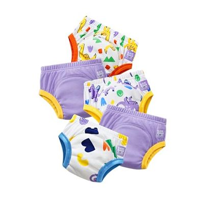 Bambino Mio Potty Training Pants, 5 Pack (3-4 Years - Purple Dinosaur) Reusable for Baby and Toddler, Boys and Girls