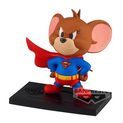 Banpresto Jerry Superman Tom and Jerry WB100Th jubileumfiguur, 8 cm, BP88743P, meerkleurig