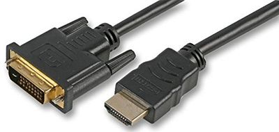 Pro Signal PSG90342 HDMI A Male to DVI-D Male Lead with Gold Plated Connectors, 1m