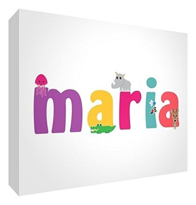 Little Helper LHV-MARIA-A7BLK-15IT Panneau décoratif pour Nouveau-né/baptême idée Cadeau, Design Personnalisable avec nom de Fille Maria, Multicolore, 7,4 x 10,5 x 2 cm