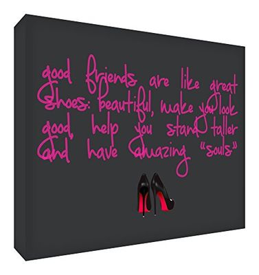 Feel Good Art - Blocco decorativo diamantato con strass, 14,8 x 10,5 x 2 cm, piccolo, nero, Friends are like Shoes)