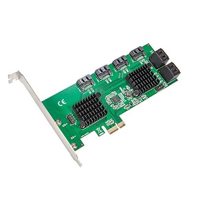 8 Port SATA III to PCIe 3.0 x1 NON-RAID Expansion Card Dual ASM1064 Low Profile Bracket
