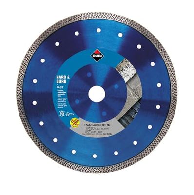 RUBI | Disco de diamante para Porcelânico TURBO VIPER (TVA), disco para trituradora de 180 mm para corte de materiais com espessuras de >20 mm, apenas para corte reto