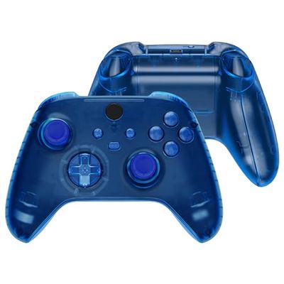 eXtremeRate Jasne Niebieski Full Set Housing Shell Case z Przyciskami dla Xbox Series X/S Controller, Custom Wymiana Side Rails Front Back Plate Cover dla Xbox Series S & Xbox Series X Controller
