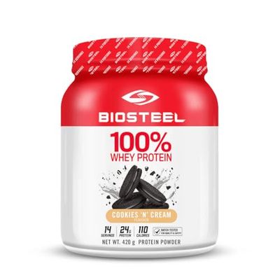 BioSteel Poudre de protéine de lactosérum 100% sans hormones et sans OGM Formule post-entraînement, saveur cookies et crème, 14 portions