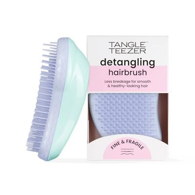 Tangle Teezer Fini e Fragili Ultimate Detangler per capelli colorati, fini e sottili - Spazzola a doppie setole morbide riduce rottura e lo strappo - Ideale per capelli delicati, Viola (Mint Violet)