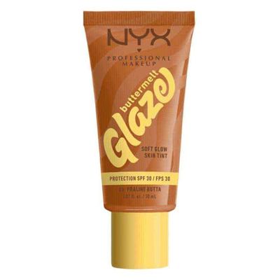 NYX Professional Makeup Buttermelt Glaze Tint, SPF30 Foundation upp till 12 timmars hållbarhet, Praline Butta