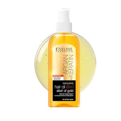 Intense regeneration + comprehensive restoration! Eveline Cosmetics Argan hair oil 8IN1 (150ml)