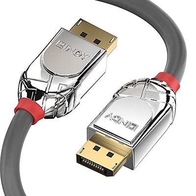 LINDY - Câble DisplayPort HDMI 1.2 Cromo Line 1 Mètre, Display Port 4k@60Hz 1.2 21.6G 3D 4k 1080p 240Hz 144Hz 120Hz 1.4 2.2 | Compatible avec TV, Monitor, Xbox, Gaming, PC, PS, Blu-Ray, Soundbar