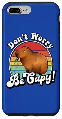 Cute Retro Vintage Meme Lover Don't Worry Be Capy Capybara Custodia per iPhone 7 Plus/8 Plus