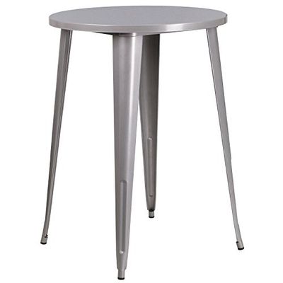 Flash Furniture Móveis flash mesa de bar de metal para exteriores 30 RD, prateado, 30" redondo