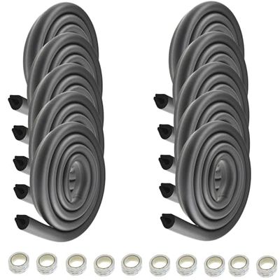 HIMRY 20 Meter Rouleau en Mousse, Forme de U Extra épaisse, Protection Douce, Anti-Collision, Protection Contre Les Chocs, Anti-Crash Protection sur Bords De Table, 10x2m, Noir, KXD7003 Black