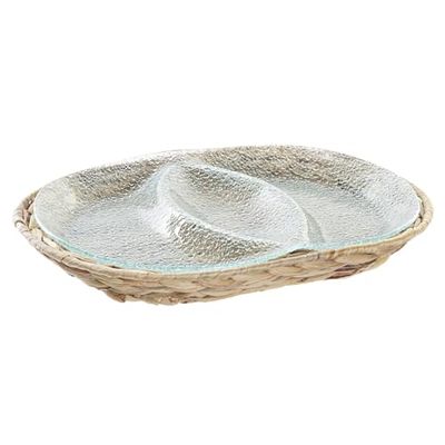 BANDEJA CRISTAL FIBRA 38X25X4 TRANSPARENTE
