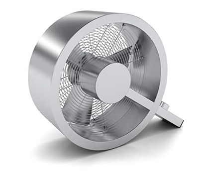 Stadler Form Q, designer ventilator van aluminium/roestvrij staal met 3 snelheidsniveaus, 40W, zilver