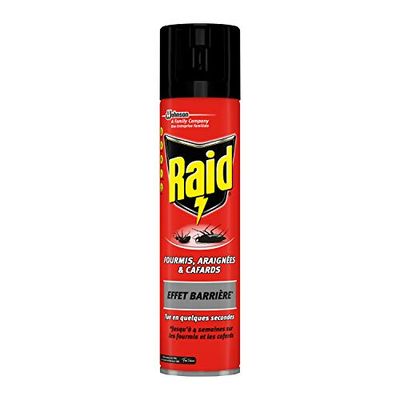 Raid Aérosol Fourmis, Araignées et Cafards, Effet Barriere, 400ml