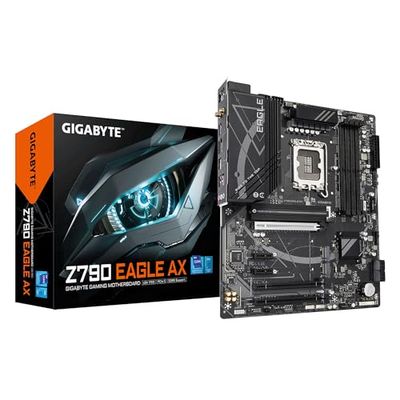 Scheda madre Z790 EAGLE AX - Supporta CPU Intel Core di 14a generazione, 12+1+1Phases Digital VRM, fino a 7600MHz DDR5 (OC), 3xPCIe 4.0 M.2, Wi-Fi 6E, 2.5GbE LAN, USB 3.2 Gen 2