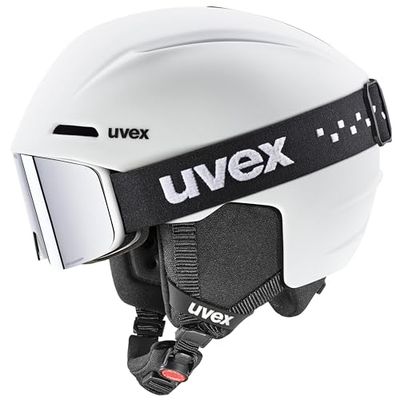 uvex viti Set, Casque et Lunettes de Ski, Enfant Unisexe, White Matt, 54-58 cm