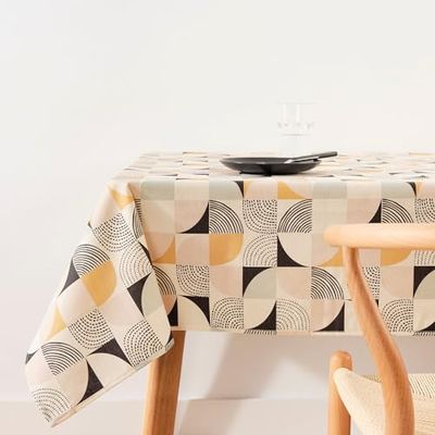 BELUM Nappe XL 250 x 140 cm Anti-Taches 100% Coton résiné, Nappe Non Toile cirée, Nappe Tactile Coton, Nappe imperméable, Nappe Anti-Taches répulsif Liquide