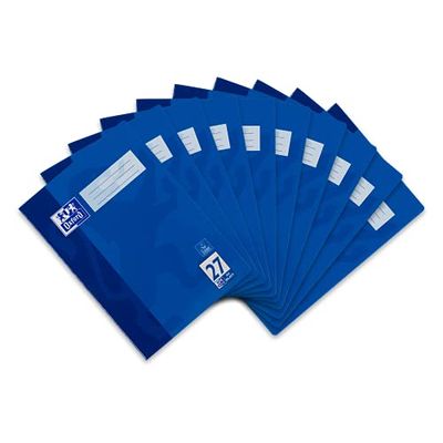 Oxford A4 School Exercise Book - 32 Pages 90 g/m² - Optic Paper Lines 27 - Lined with Double Margin Pack of 10 Pack of 10