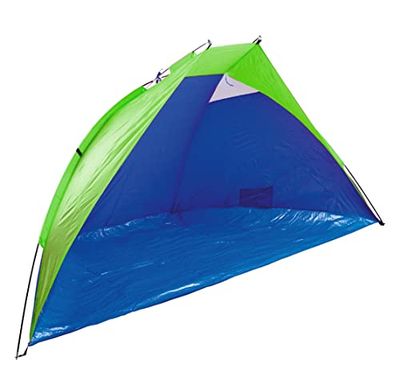 Idena 40321 - strandtent Lido met UV-bescherming 40+, ca. 2,7 x 1,2 x 1,2 m, licht en compact voor transport, ideaal voor strand, zwembad, tuin en vakantie, groen