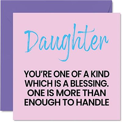 Stuff4 Cartes d'anniversaire amusantes pour fille – Unique en son genre – Carte d'anniversaire humoristique pour fille de la part de maman, papa, cadeau d'anniversaire de fille, 145 mm x 145 mm