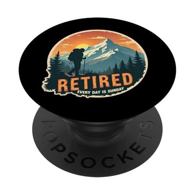 Jubilado Todos los días es domingo Senderismo Caminante Jubilado Jubilado PopSockets PopGrip Adhesivo