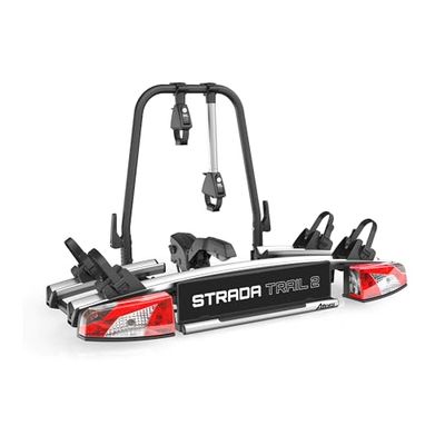 Atera 022790 Portabici per auto Strada Trail 2, portabici da gancio di traino per auto con luci posteriori, per 2 bici o e-bike