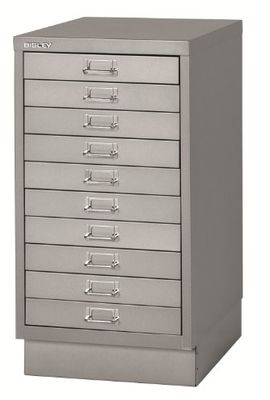 Bisley multid rawer, 29er Serie con Socket, DIN A3, 10 cajones, Metal, 355 Plata, 43.2 x 34,9 x 67 cm